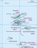 Карта северо-восточной части Карибских островов